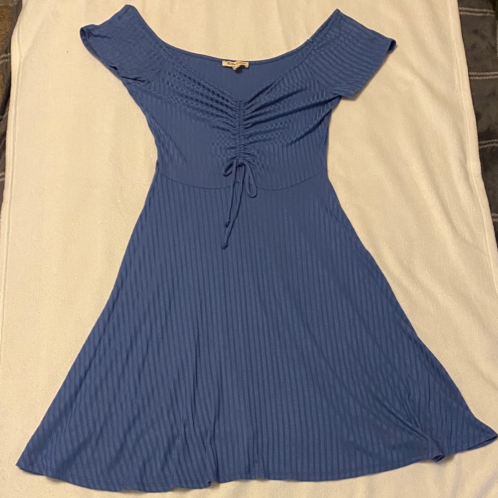 Rolla Coster Blue Off-Shoulder Mini Dress